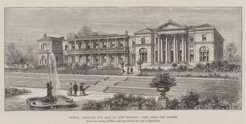 Tatton, Cheshire, der Sitz von Lord Egerton, Blick vom Garten